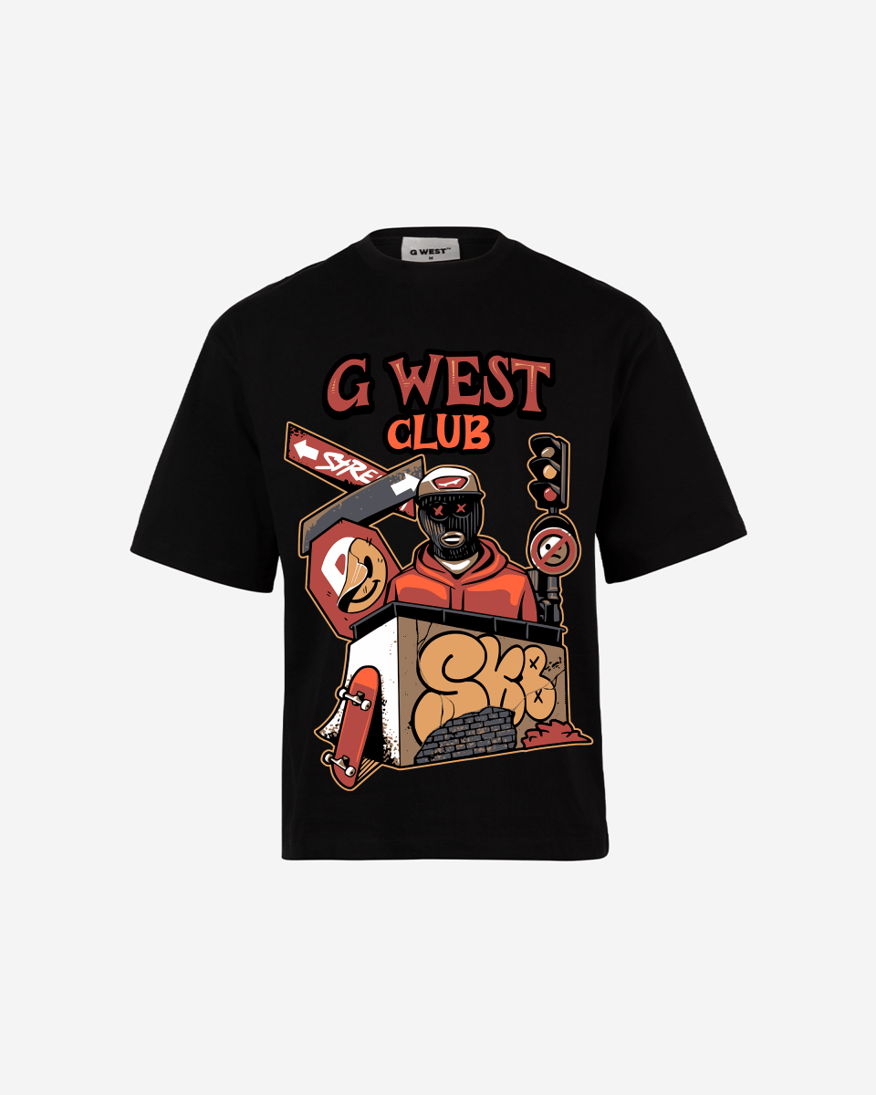 G WEST CLUB Oversized T-Shirt Mens G West
