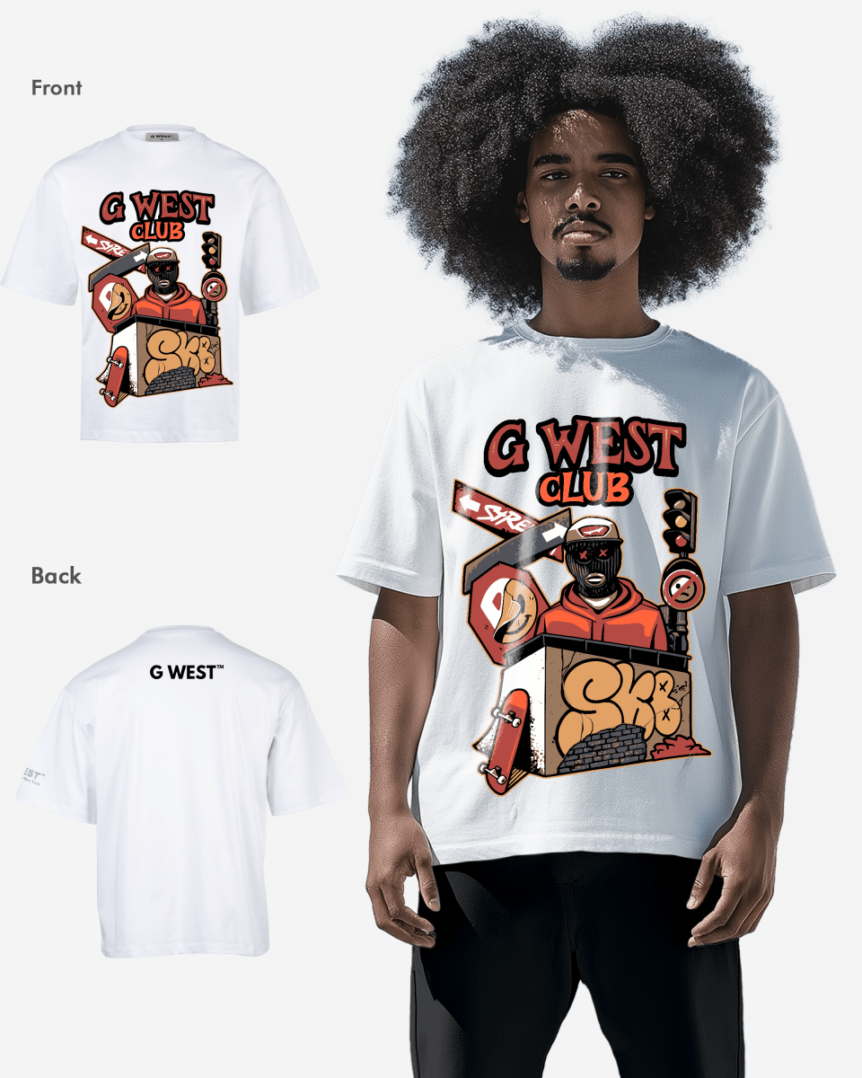 G WEST CLUB Oversized T-Shirt Mens G West