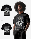 G West Mens Connected All The Time Premium Oversized Tee Front And Back Print G West