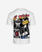 G West Mens Cosmic Sky Ride Double Hit Premium Oversized  Tee Front And Back Print G West