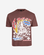 G West Mens Cosmic Sky Ride Double Hit Premium Oversized  Tee Front And Back Print G West