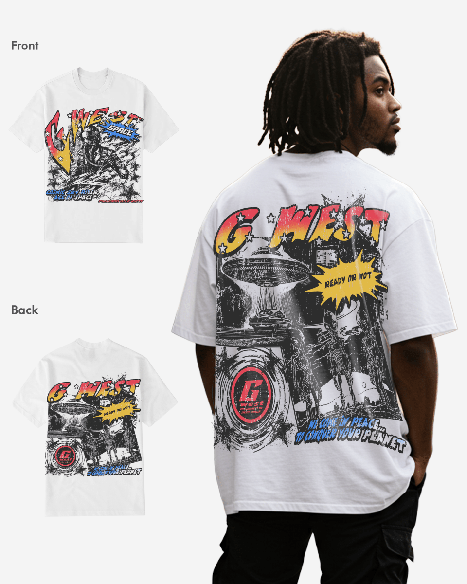 G West Cosmic Sky Ride Double Hit T-Shirt Big and Tall Mens G West