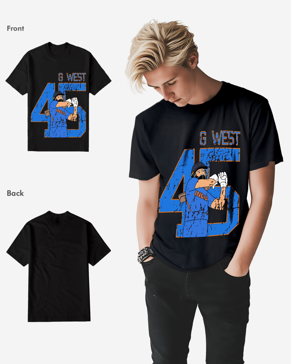 G West Cricket India King-45 T-Shirt : Gwdtfl2410 - 3 Colors Mens G West