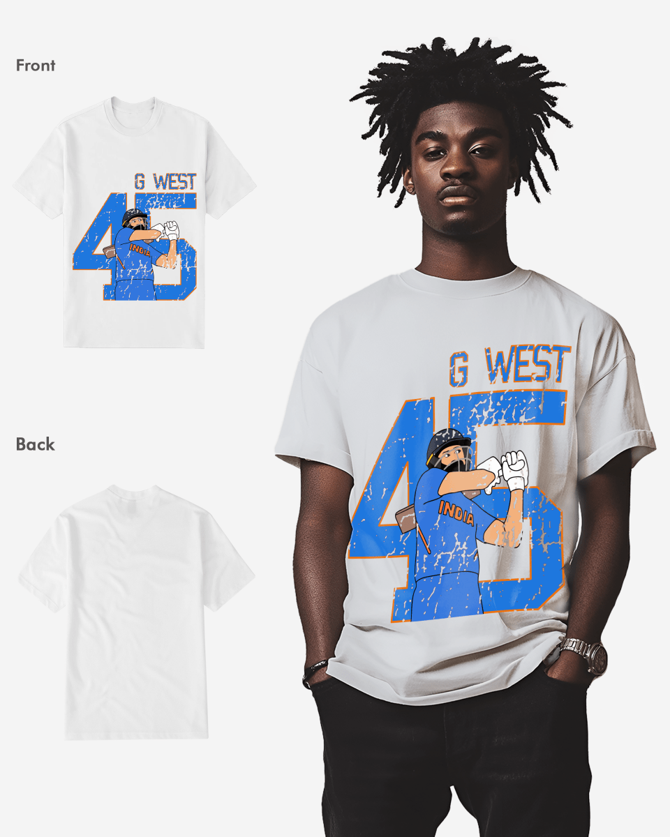 G West Cricket India King-45 T-Shirt : Gwdtfl2410 - 3 Colors Mens G West