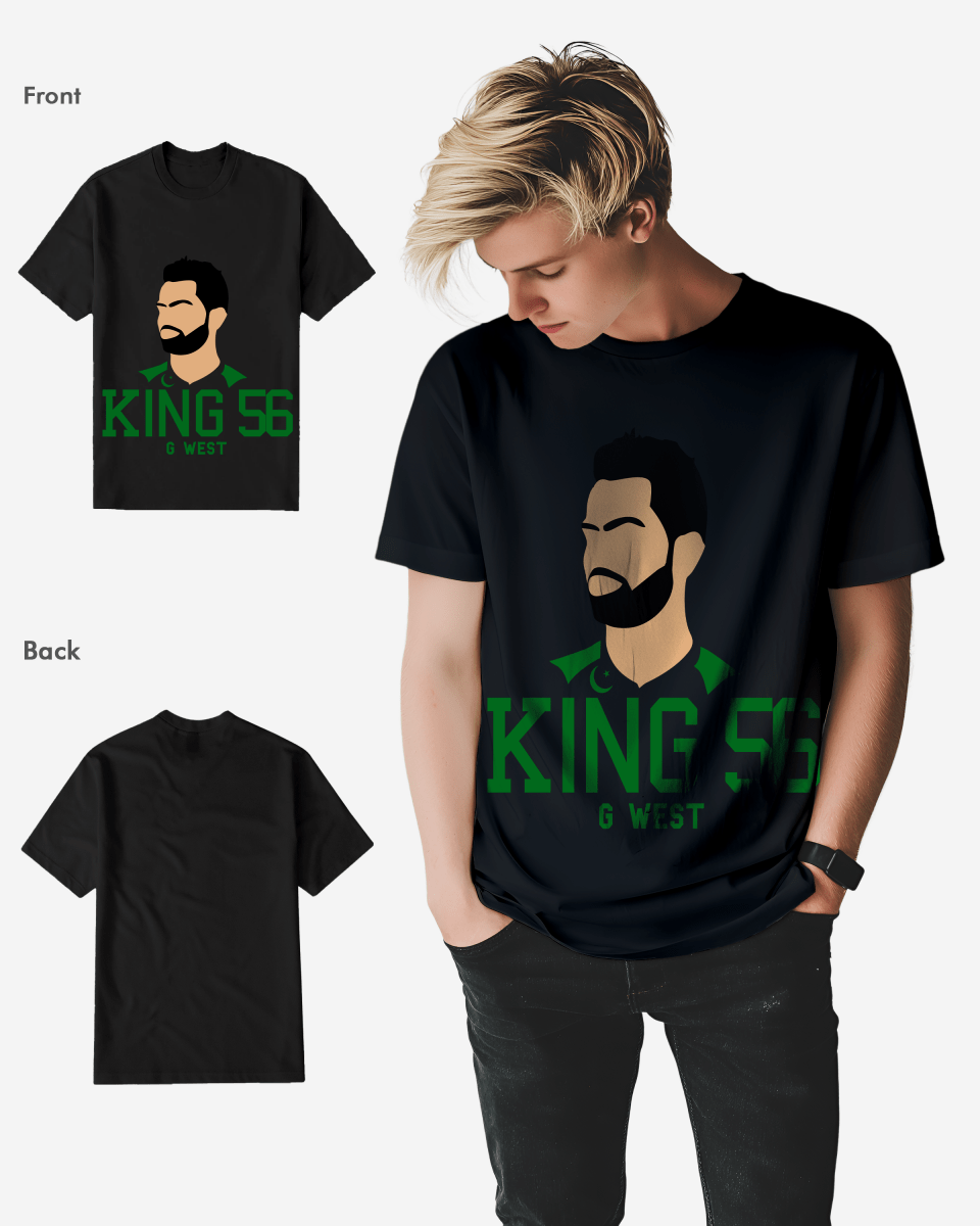 G West Cricket King 56 Black T-Shirt Mens G West