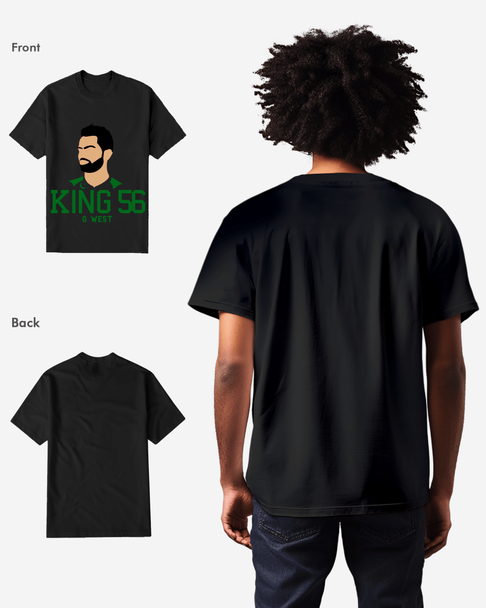 G West Cricket King 56 Black T-Shirt Mens G West