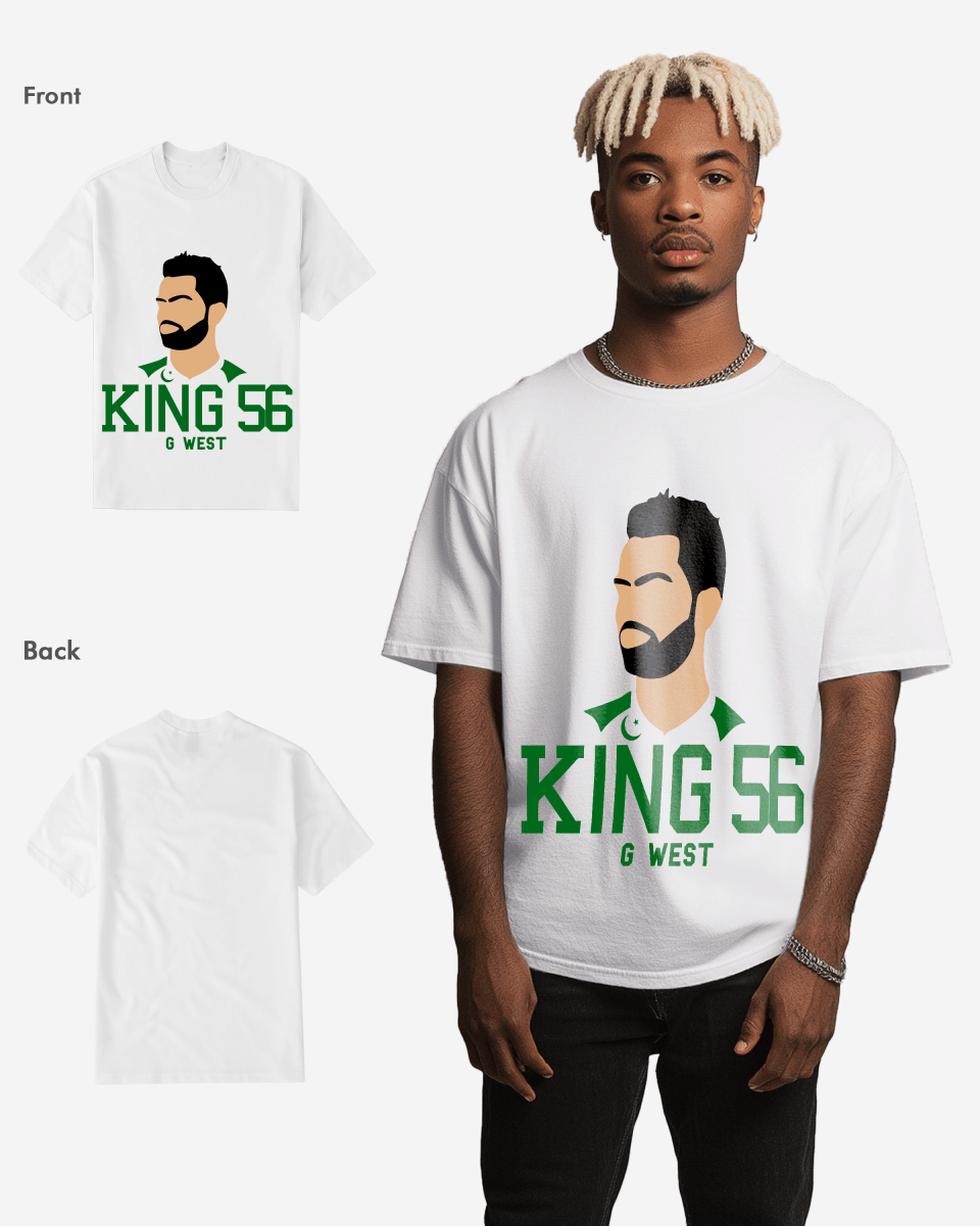 G West Cricket King 56 Black T-Shirt Mens G West