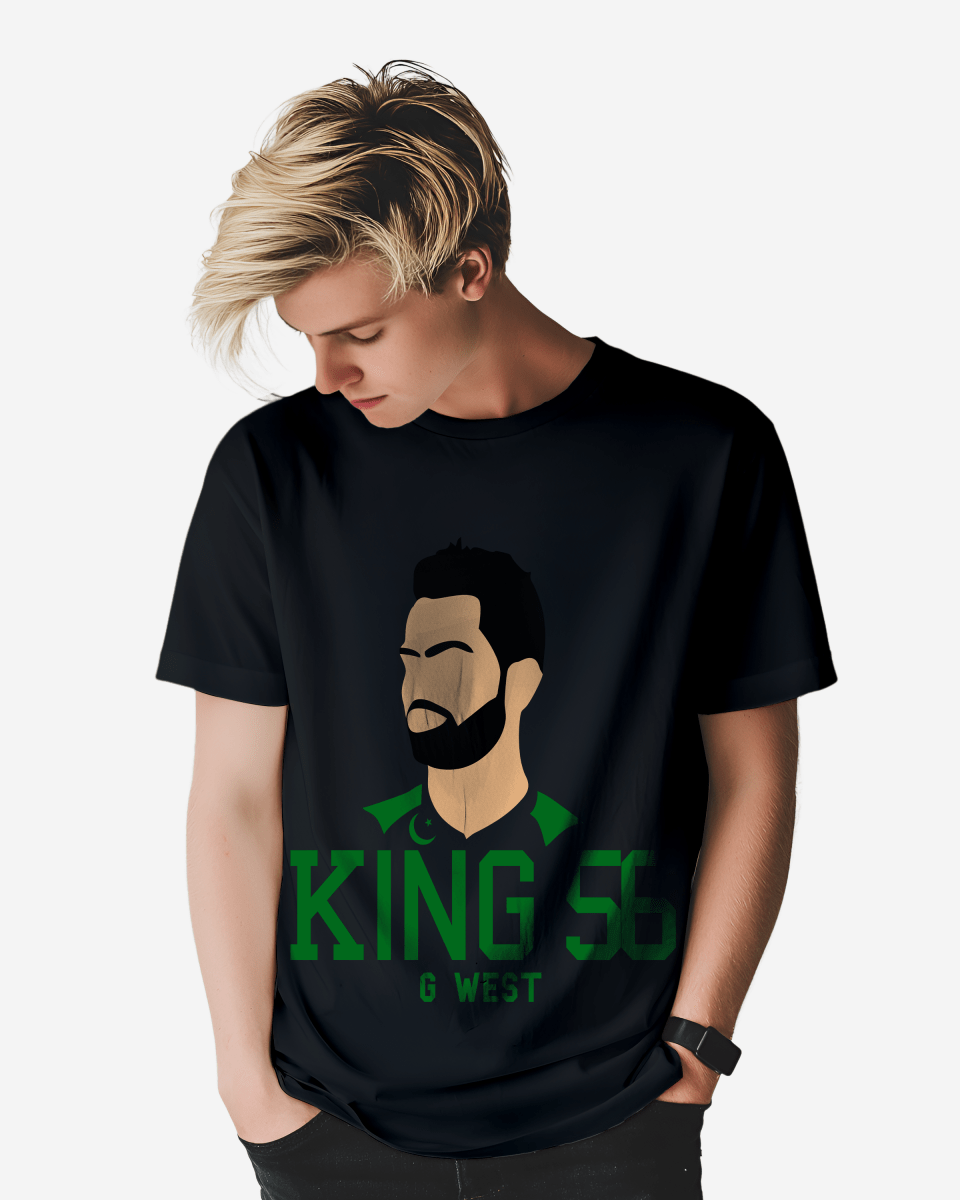 G West Cricket King 56 Black T-Shirt Mens G West