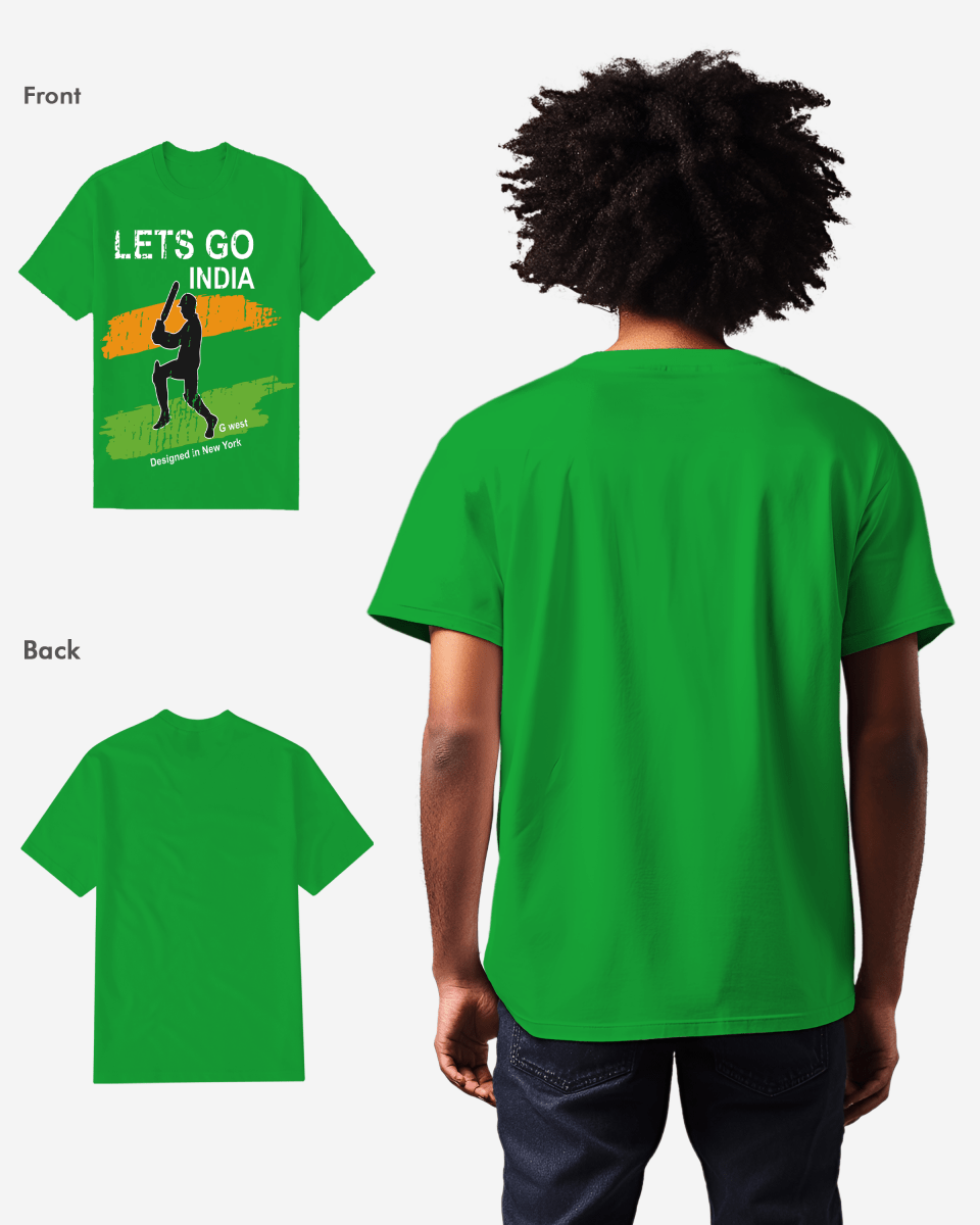 G West Cricket Lets Go India T-Shirt Mens G West