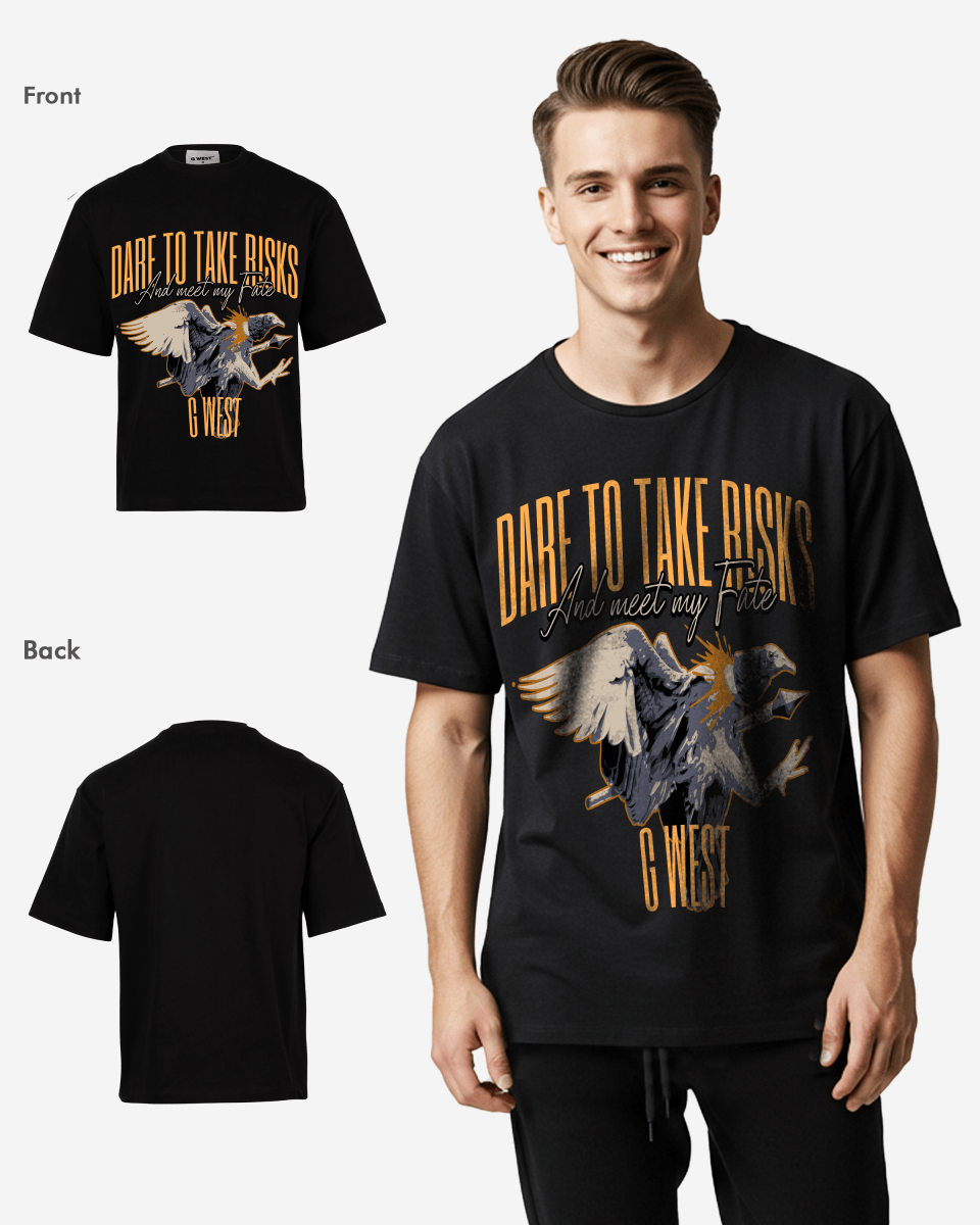 G WEST Dare To Take Bisks Oversized T-Shirt Mens G West