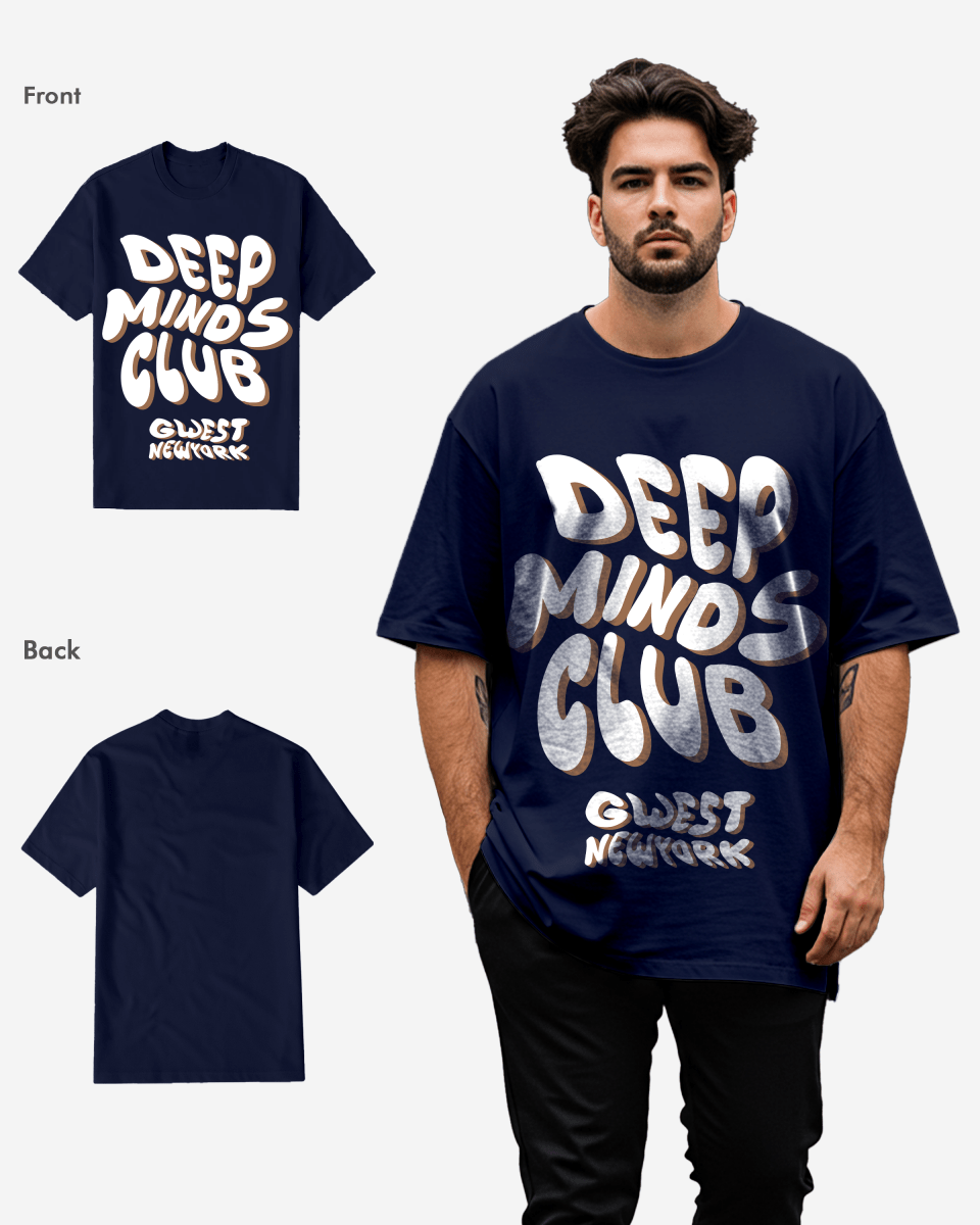 G West Deep Mind Club Distress graphic T-Shirt Big and Tall Mens G West