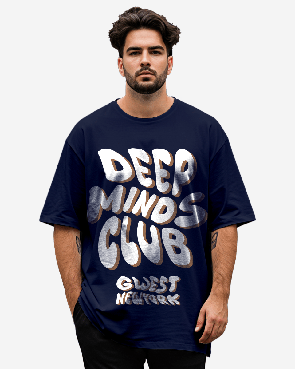 G West Deep Mind Club Distress graphic T-Shirt Big and Tall Mens G West