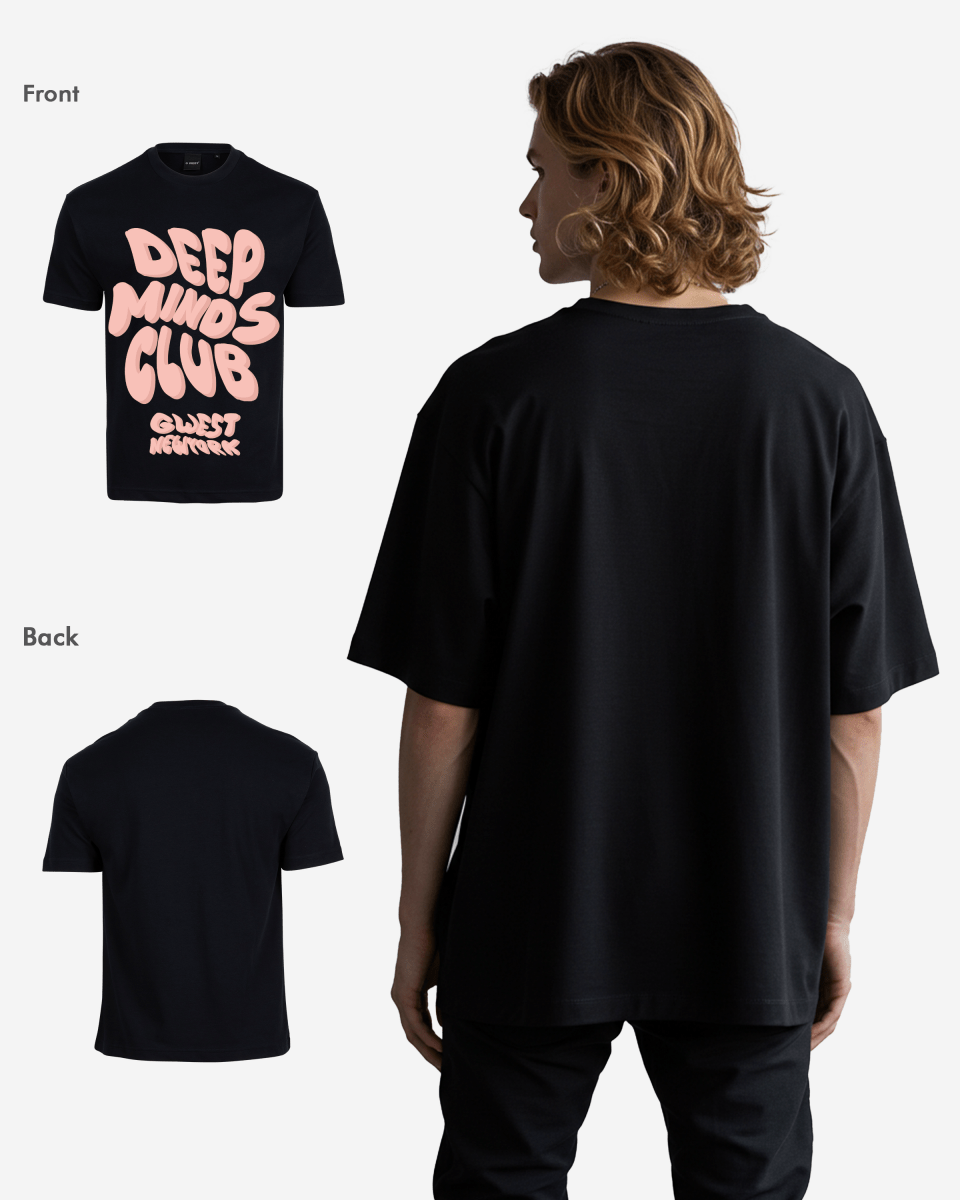 G West Mens Deep Minds Club Oversized Tee G West