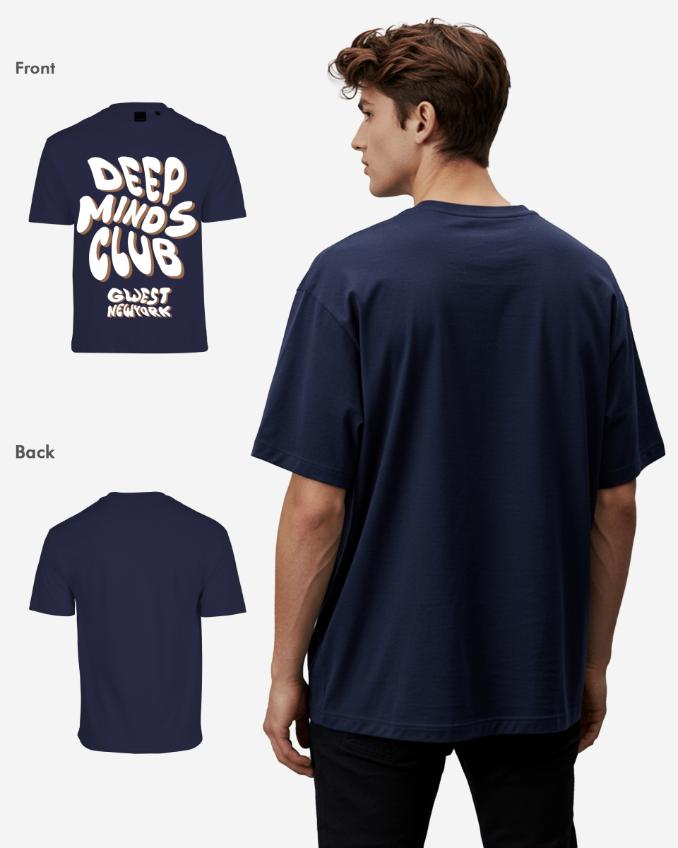G West Mens Deep Minds Club Oversized Tee G West