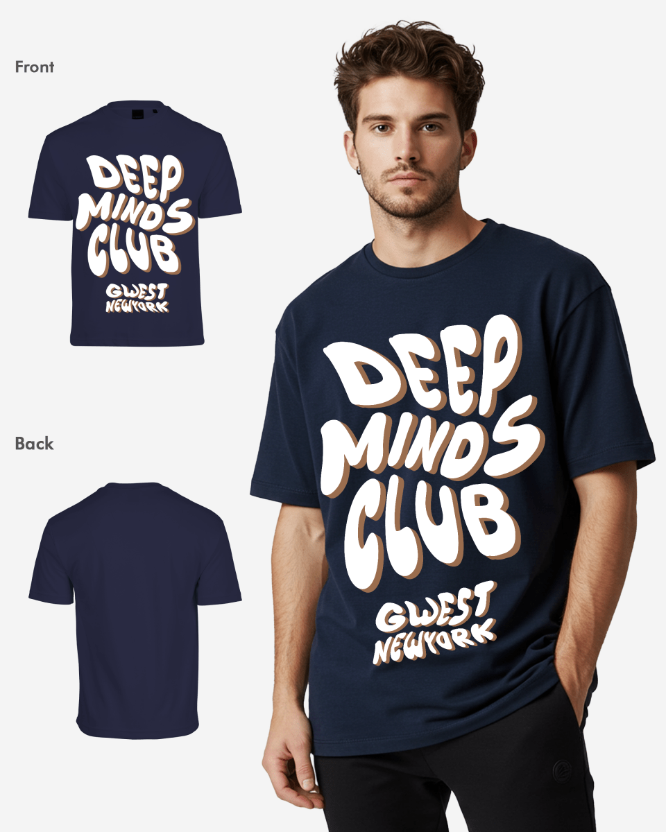G West Mens Deep Minds Club Oversized Tee G West