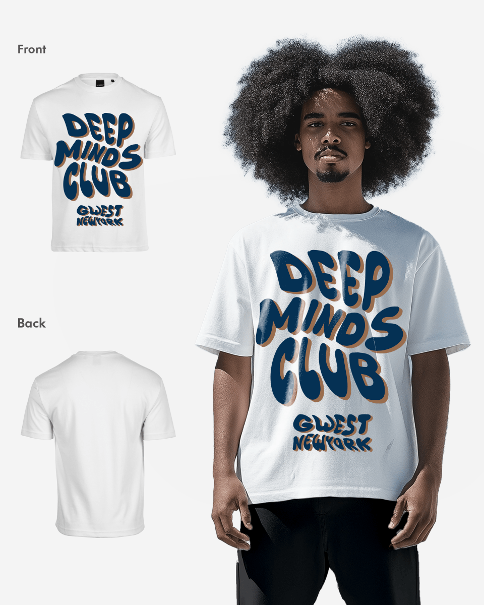 G West Mens Deep Minds Club Oversized Tee G West