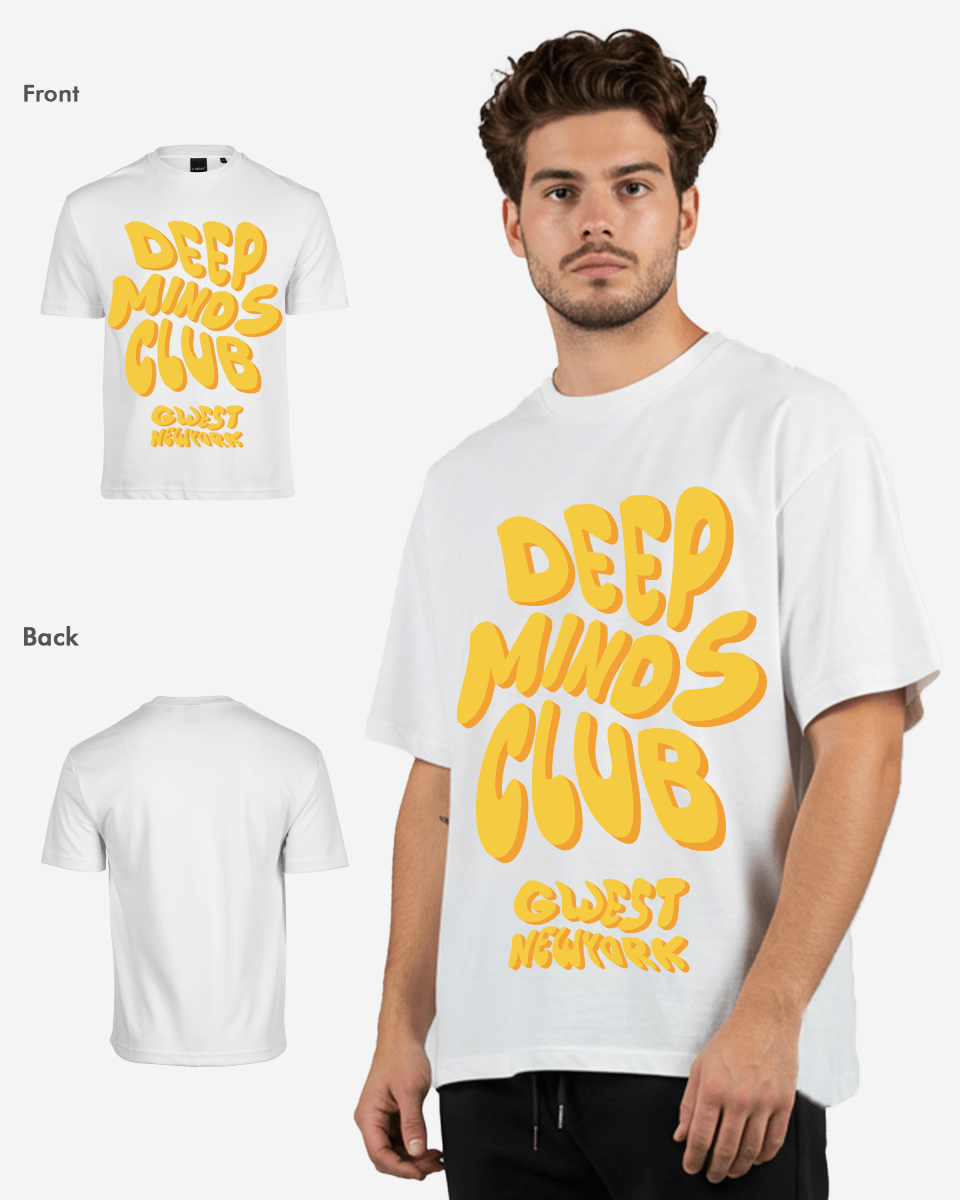 G West Mens Deep Minds Club Oversized Tee G West