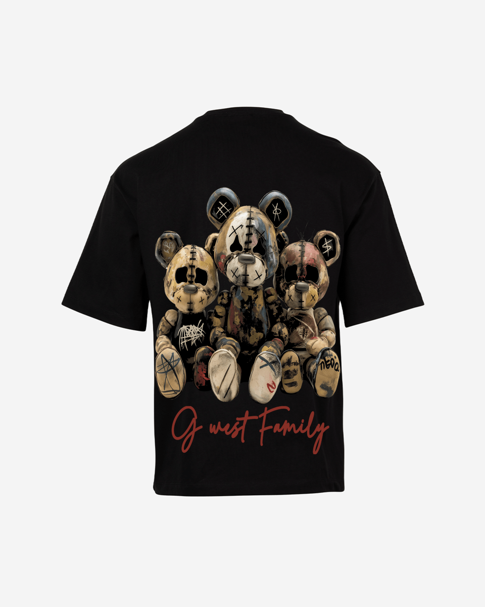 G West Mens Family Black Oversized  Tee G West