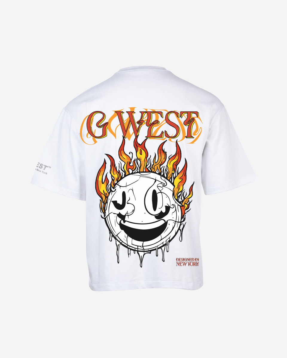 G West Fire Smile Life Style Oversized T-Shirt Mens G West
