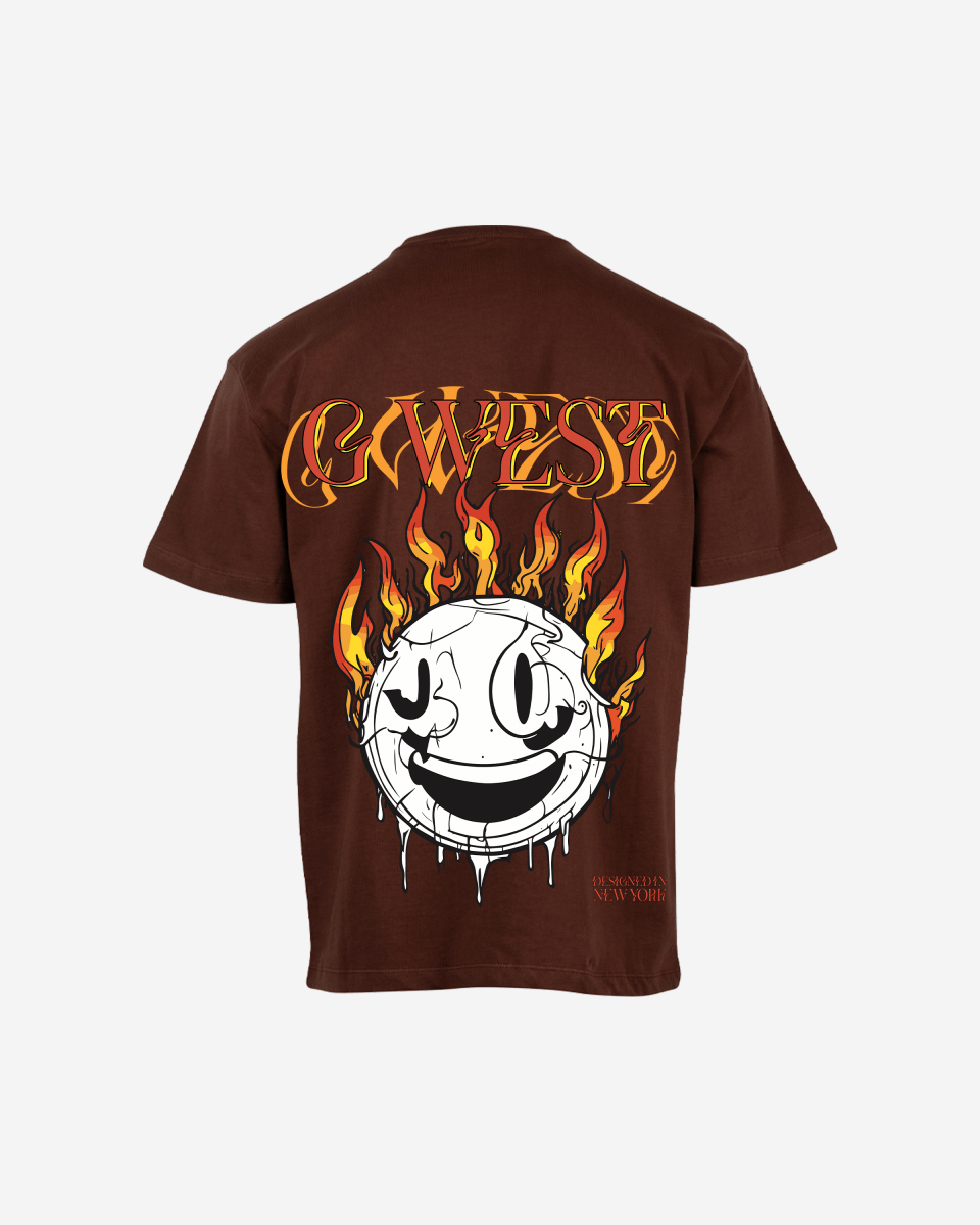 G West Fire Smile Life Style Oversized T-Shirt Mens G West
