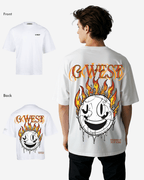 G West Fire Smile Life Style Oversized T-Shirt Mens G West