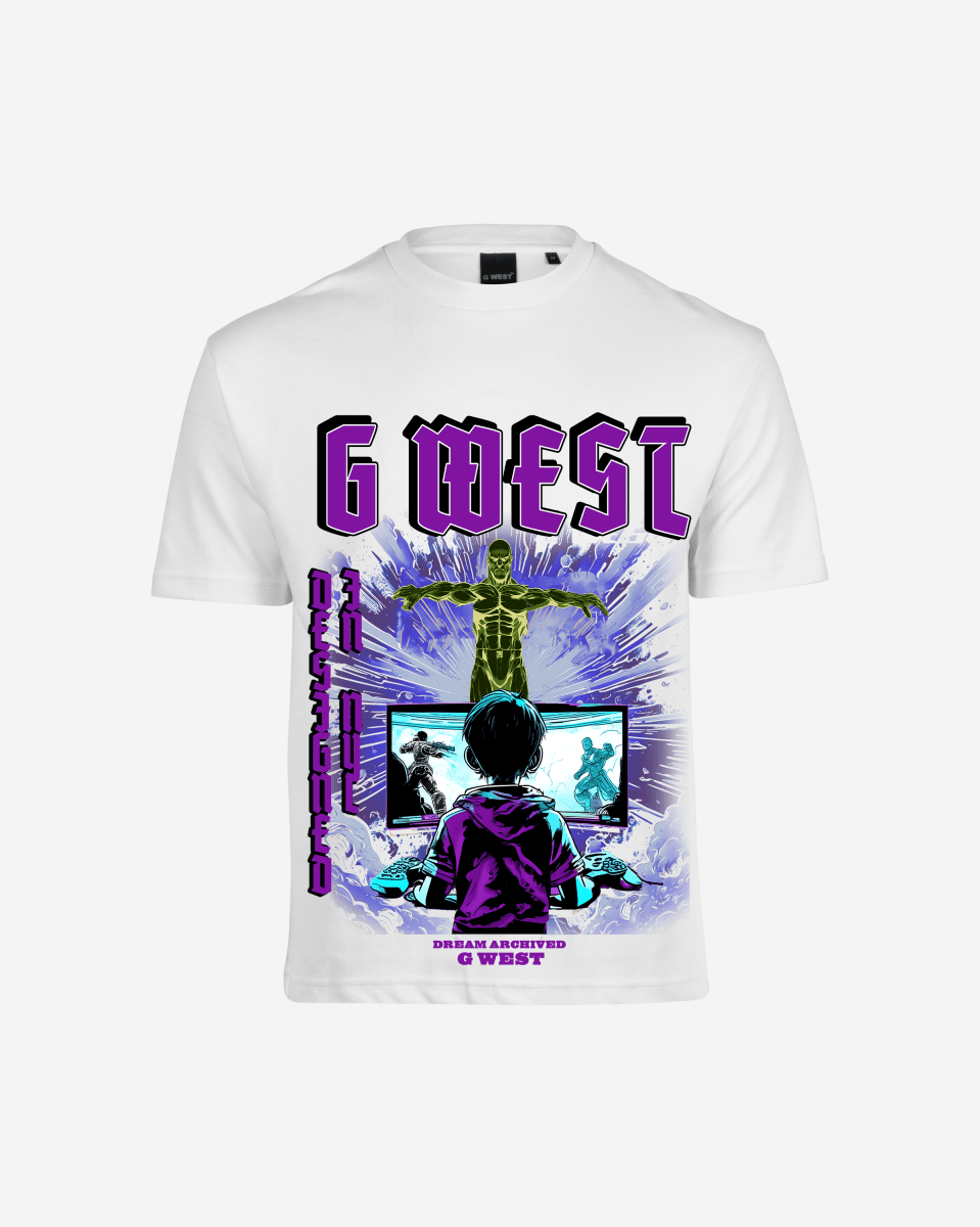 G West Game of G Baby Blue Black Oversized T-Shirt Mens G West