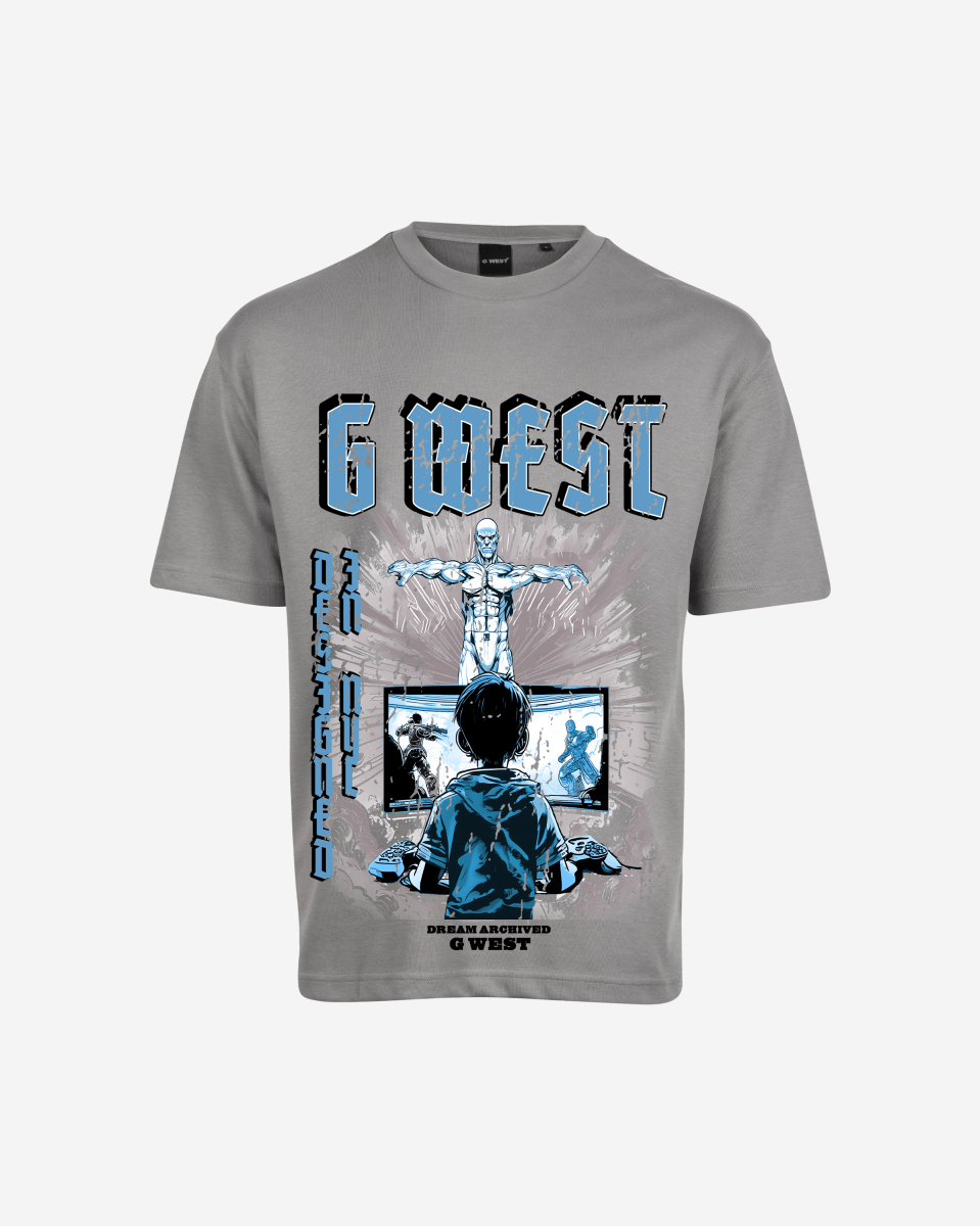 G West Game of G Baby Blue Black Oversized T-Shirt Mens G West