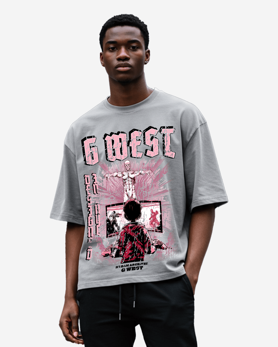 G West Game of G Baby Blue Black Oversized T-Shirt Mens G West