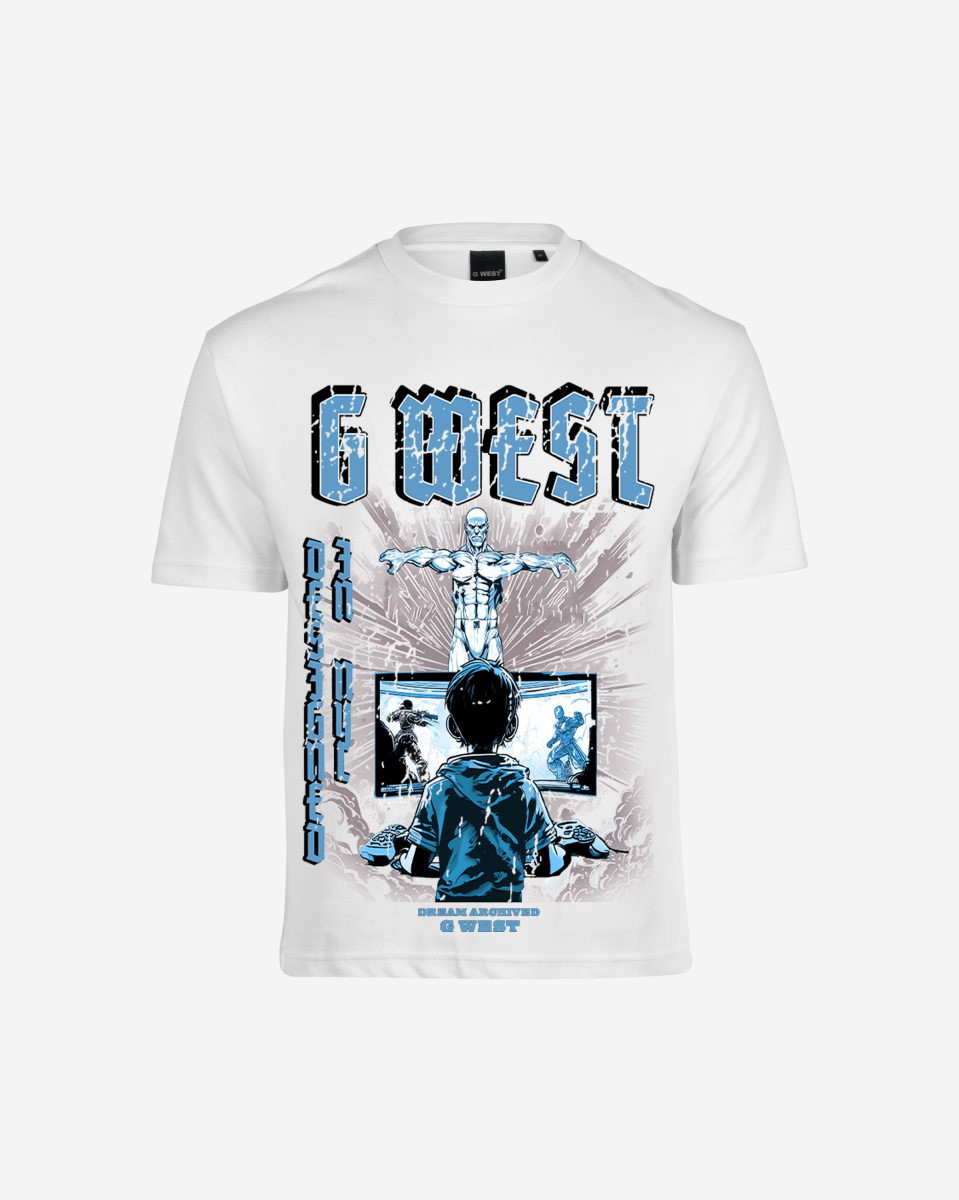 G West Game of G Baby Blue Black Oversized T-Shirt Mens G West