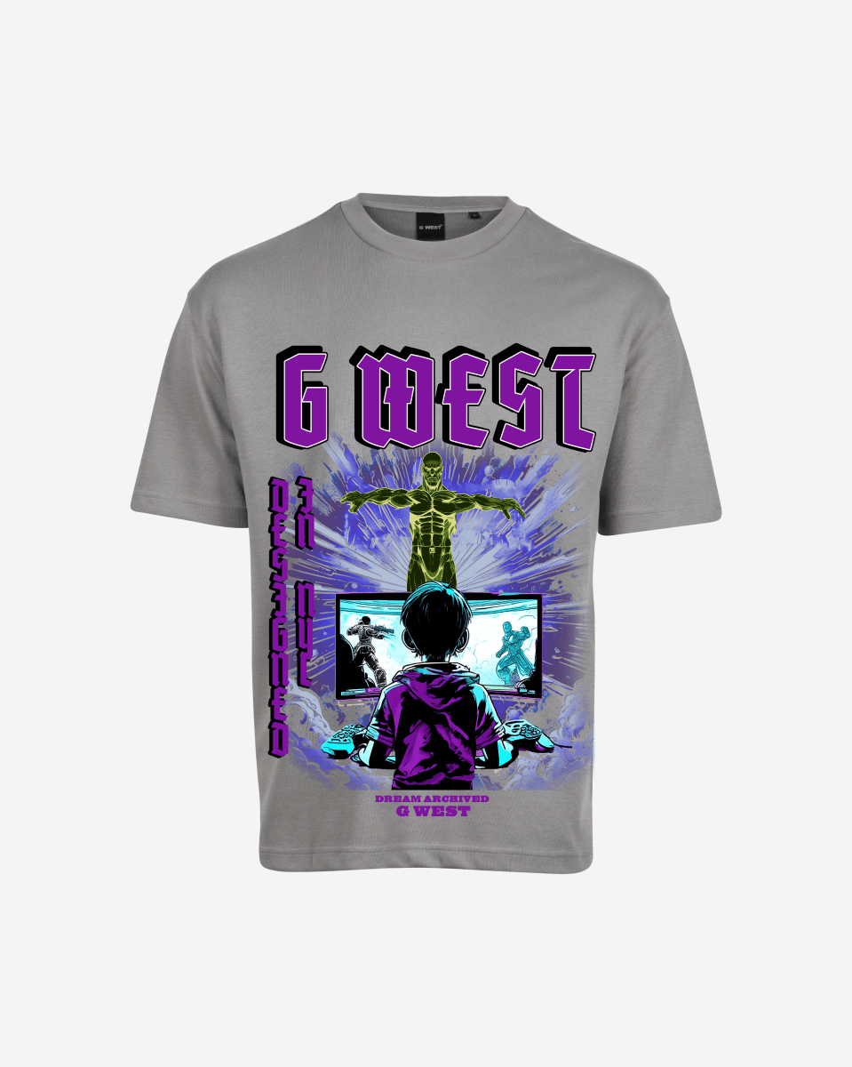 G West Game of G Baby Blue Black Oversized T-Shirt Mens G West