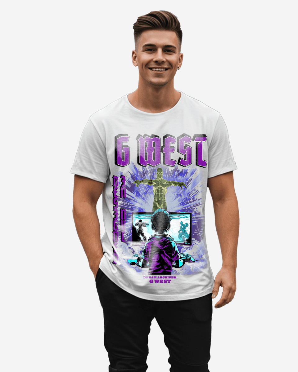 G West Game of G Baby Blue Black Oversized T-Shirt Mens G West