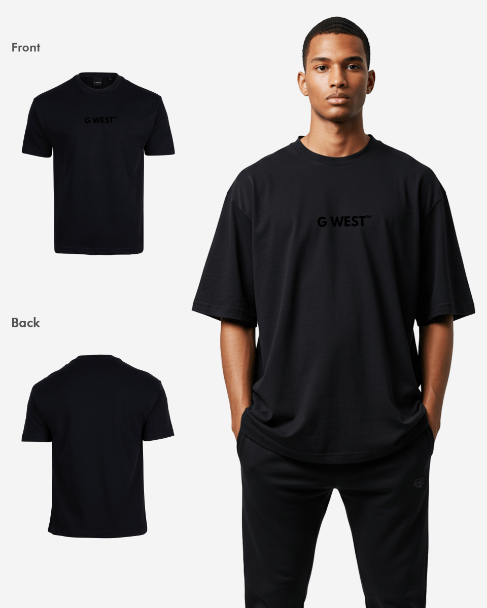 G West Mens Heavyweight Logo Wear Oversized T-Shirt G West