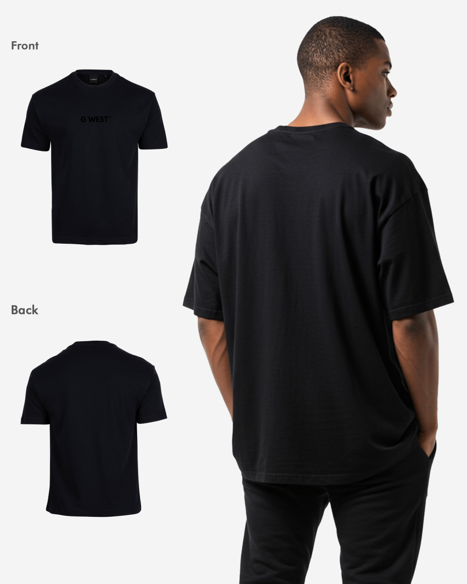 G West Mens Heavyweight Logo Wear Oversized T-Shirt G West