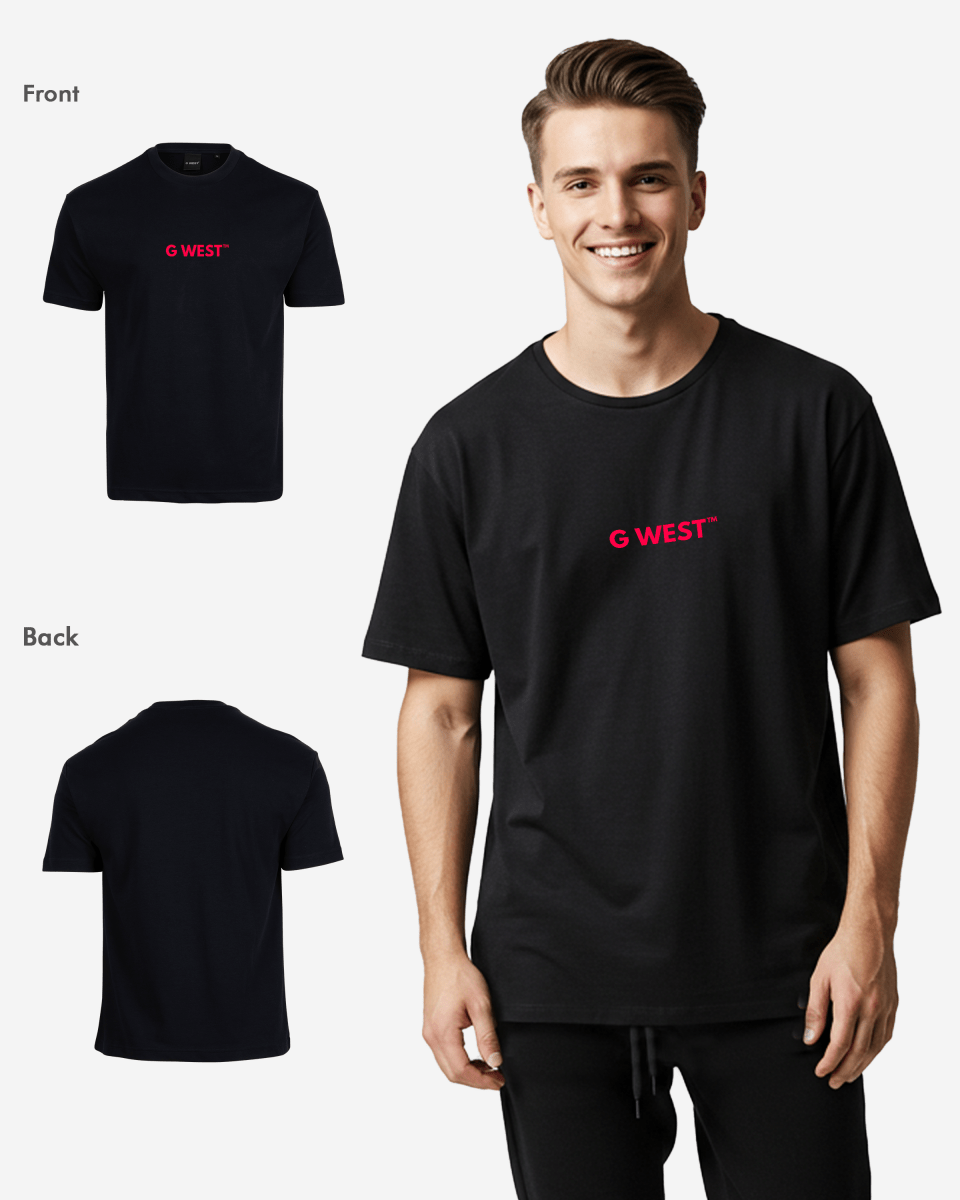G West Mens Heavyweight Logo Wear Oversized T-Shirt G West