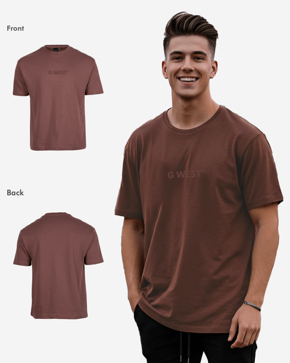 G West Mens Heavyweight Logo Wear Oversized T-Shirt G West