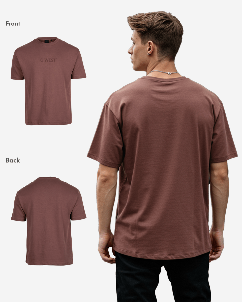 G West Mens Heavyweight Logo Wear Oversized T-Shirt G West