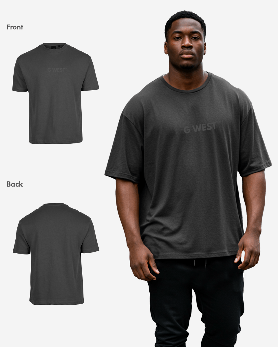 G West Mens Heavyweight Logo Wear Oversized T-Shirt G West