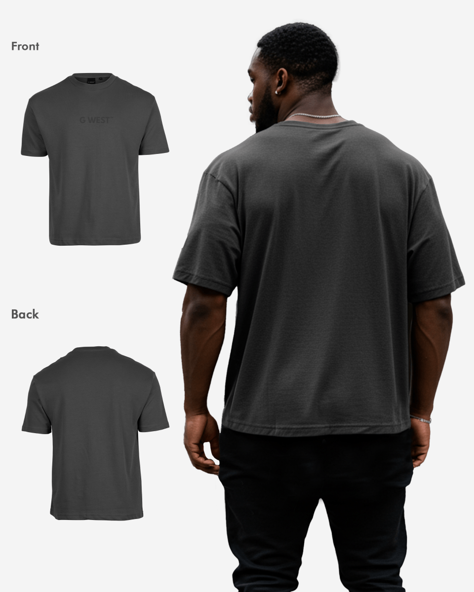 G West Mens Heavyweight Logo Wear Oversized T-Shirt G West