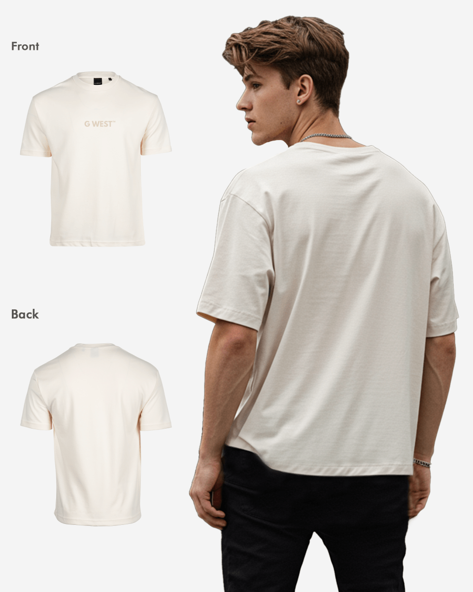 G West Mens Heavyweight Logo Wear Oversized T-Shirt G West
