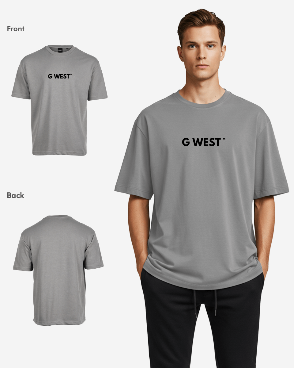 G West Mens Heavyweight Logo Wear Oversized T-Shirt G West