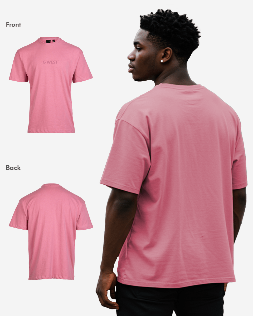 G West Mens Heavyweight Logo Wear Oversized T-Shirt G West