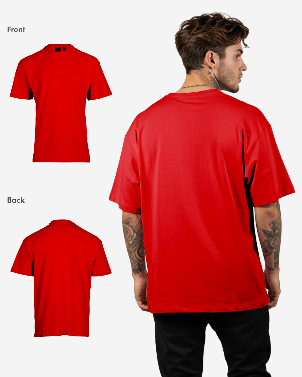 G West Mens Heavyweight Logo Wear Oversized T-Shirt G West