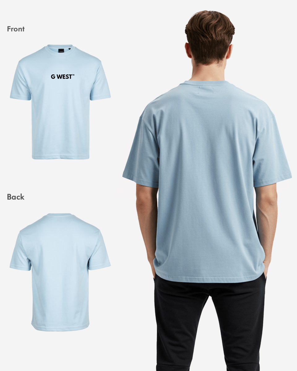 G West Mens Heavyweight Logo Wear Oversized T-Shirt G West