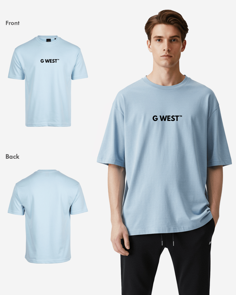 G West Mens Heavyweight Logo Wear Oversized T-Shirt G West