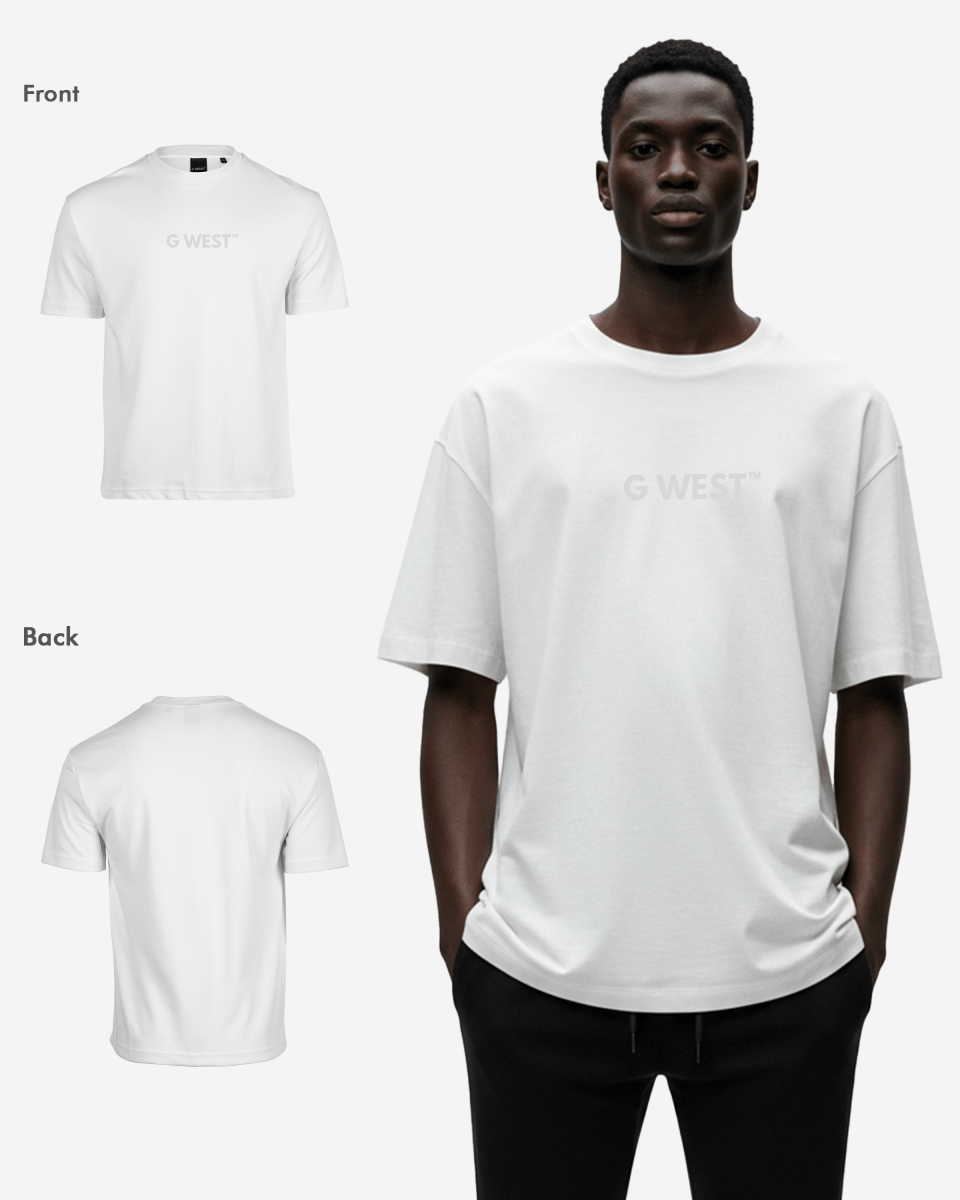 G West Mens Heavyweight Logo Wear Oversized T-Shirt G West