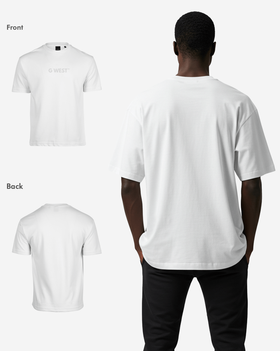 G West Mens Heavyweight Logo Wear Oversized T-Shirt G West