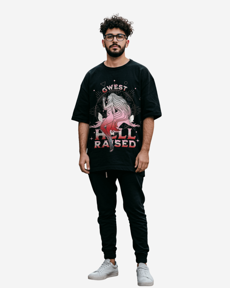 Camiseta Oversize para Hombre G West Hell Raised