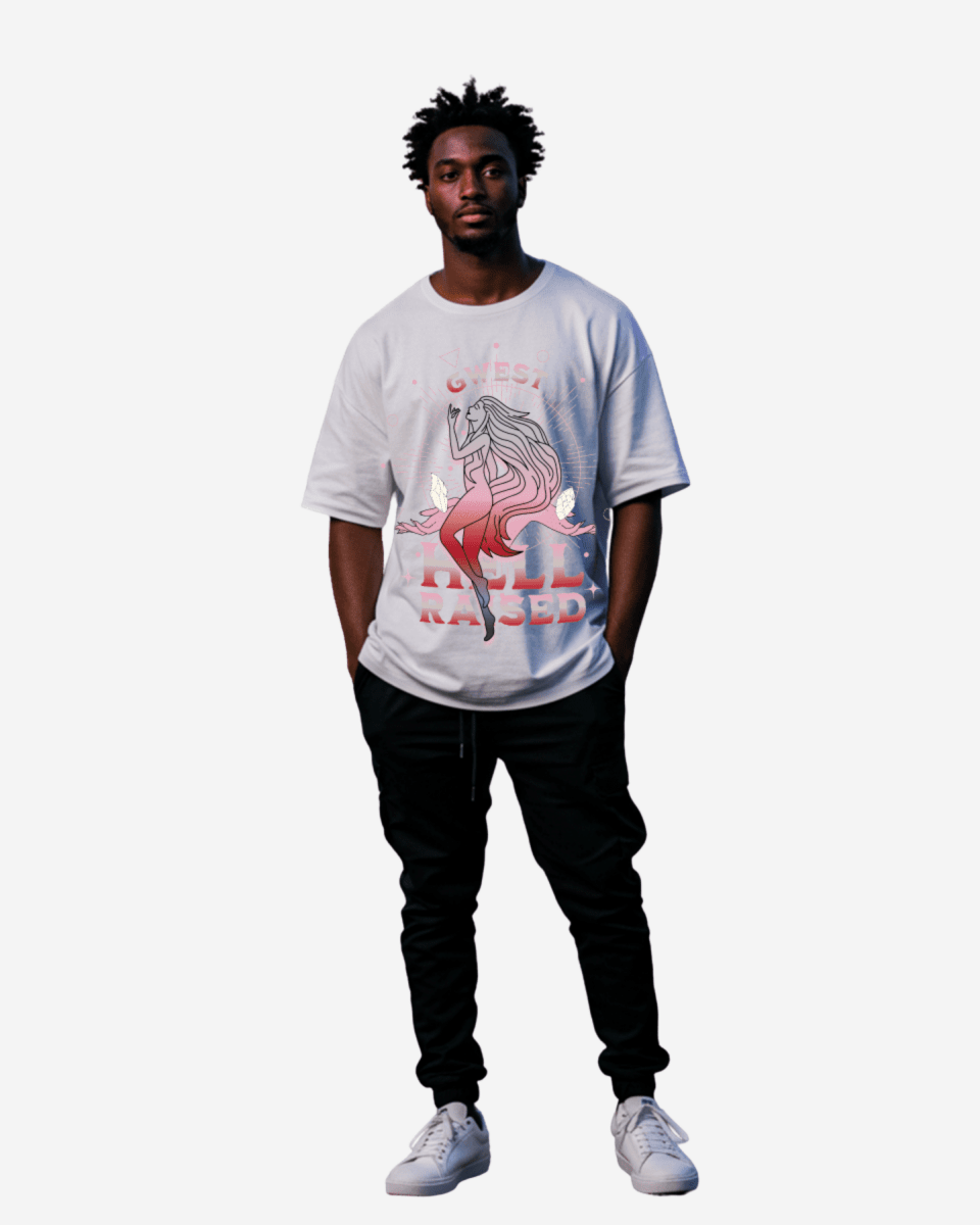 Camiseta Oversize para Hombre G West Hell Raised