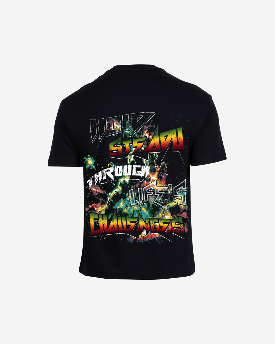 G West Mens Hold Steady Premium Oversized Tee Front And Back Print G West