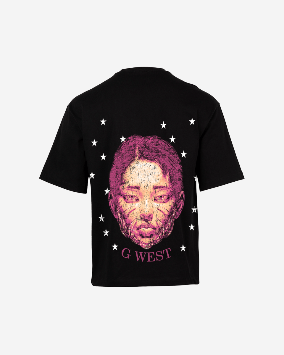 G West Mens Illuminated Soul Double Hit Premium Oversized Tee Front And Back Print G West